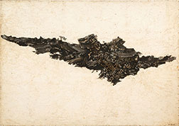 近藤竜男〈作品Ⅱ〉石膏・油彩・金属・パネル、182.5×258.1、第12回読売アンデパンダン展、1960